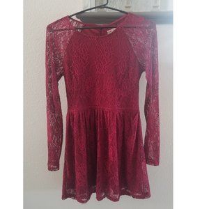 Burgundy Lace Dress